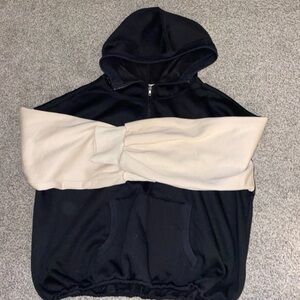 Bibi- Black and Tan hooded 1/4 zip.